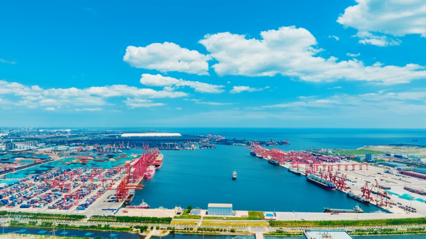 唐山港京唐港区鸟瞰图。唐港股份供图‌