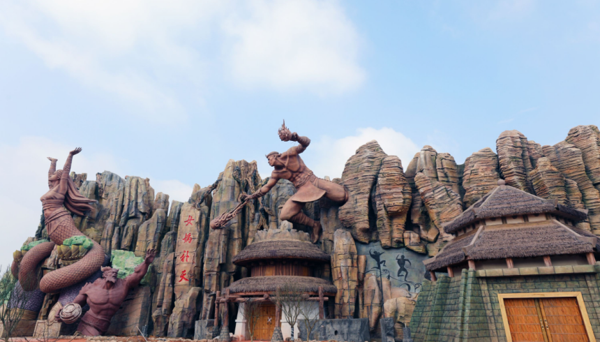 位于磁县的邯郸方特国色春秋主题乐园女娲补天项目。韦科摄